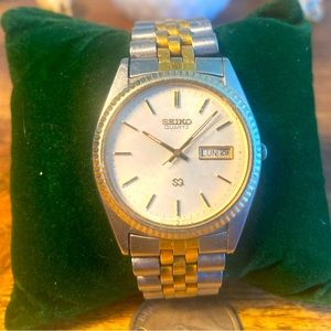 Seiko two tone gold and silver watch.
